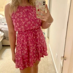 Spring Floral Halter Dress